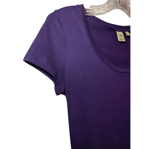 14th & Union Womens Pullover Cap Short Sleeve Scoop neck Tee Shirt Small Purple - Picture 9 of 12